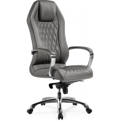 Кресло для руководителя Damian металл/экокожа, хром/серый 65x67x125 см