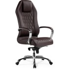 Кресло для руководителя Damian металл/экокожа, хром/коричневый 65x67x125 см - фото 110624707