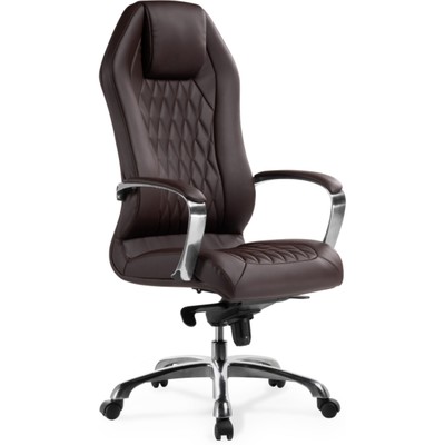 Кресло для руководителя Damian металл/экокожа, хром/коричневый 65x67x125 см