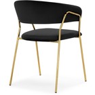 Стул на металлокаркасе Kamelia 1 металл/велюр, золотой/черный 60x52x79 см - Фото 4