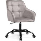 Компьютерное кресло Оиши пластик/велюр, черный/серый 56x63x80 см - фото 110624724