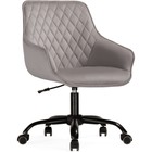 Компьютерное кресло Алмер пластик/велюр, черный/серый 57x60x84 см - фото 110624758