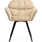 Стул на металлокаркасе Ямес металл/велюр, черный/бежевый 63x59x80 см 10509388