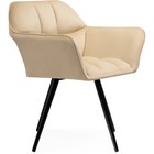 Стул на металлокаркасе Ямес металл/велюр, черный/бежевый 63x59x80 см 10509388