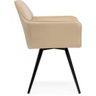 Стул на металлокаркасе Ямес металл/велюр, черный/бежевый 63x59x80 см 10509388
