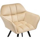 Стул на металлокаркасе Ямес металл/велюр, черный/бежевый 63x59x80 см 10509388