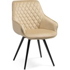 Стул на металлокаркасе Эгел металл/велюр, черный/бежевый 57x64x88 см 10509392