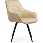 Стул на металлокаркасе Эгел металл/велюр, черный/бежевый 57x64x88 см 10509392