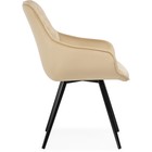 Стул на металлокаркасе Эгел металл/велюр, черный/бежевый 57x64x88 см 10509392