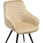 Стул на металлокаркасе Эгел металл/велюр, черный/бежевый 57x64x88 см 10509392