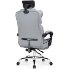 Кресло для руководителя Baron металл/экокожа, хром/серый 64x64x127 см - Фото 5