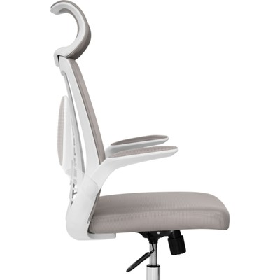 Кресло компьютерное Lokus, на колёсиках, пластик/сетка, цвет белый/серый