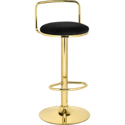Стул барный Lusia, 380×400×840 мм, метал/велюр, цвет золотой/чёрный