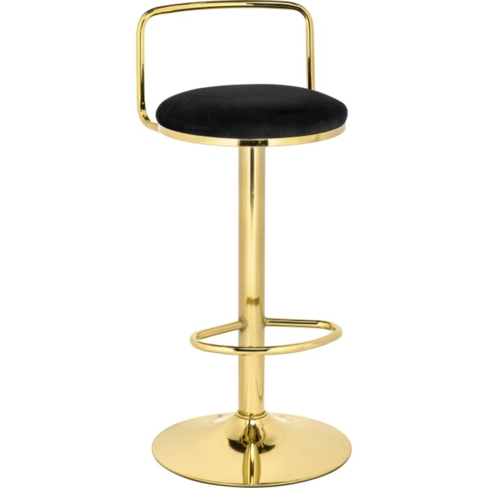 Стул барный Lusia, 380×400×840 мм, метал/велюр, цвет золотой/чёрный - Фото 1