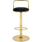Стул барный Lusia, 380×400×840 мм, метал/велюр, цвет золотой/чёрный - Фото 2