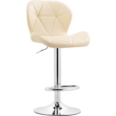 Стул барный Trio, 480×520×860 мм, метал/экокожа, цвет хром/бежевый