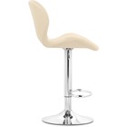 Стул барный Trio, 480×520×860 мм, метал/экокожа, цвет хром/бежевый - Фото 3