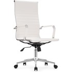 Компьютерное кресло Reus pu металл/экокожа, хром/белый 55x67x107 см - фото 110624831