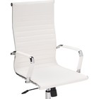 Компьютерное кресло Reus pu металл/экокожа, хром/белый 55x67x107 см - Фото 6