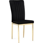 Стул на металлокаркасе металл/велюр, золотой/черный 42x54x94 см - Фото 1