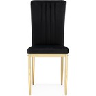 Стул на металлокаркасе металл/велюр, золотой/черный 42x54x94 см - Фото 2