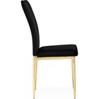 Стул на металлокаркасе металл/велюр, золотой/черный 42x54x94 см - Фото 3