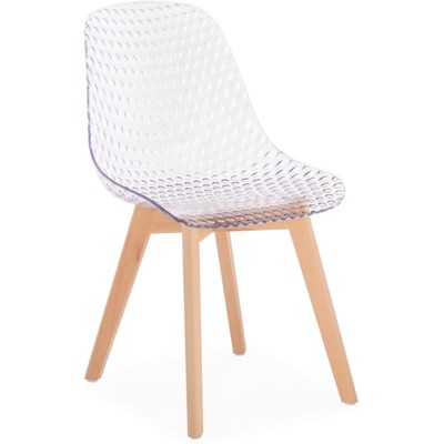 Пластиковый стул Vart массив бука/пластик, натуральный/прозрачный 47x53x81 см