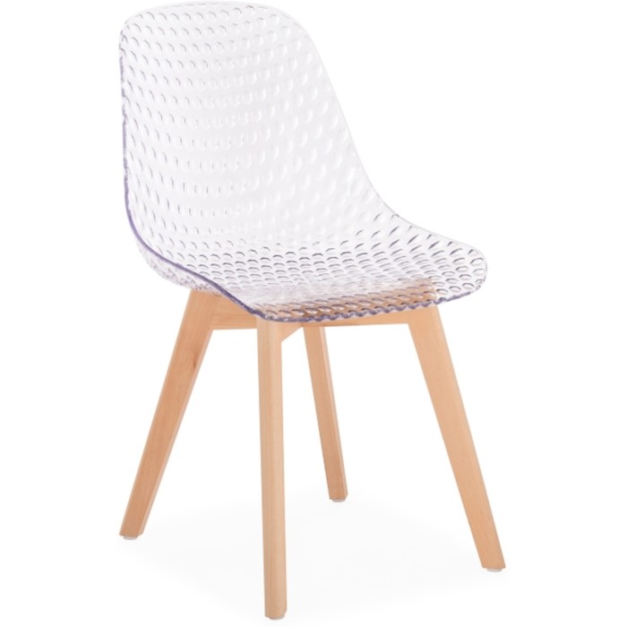 Пластиковый стул Vart массив бука/пластик, натуральный/прозрачный 47x53x81 см - Фото 1