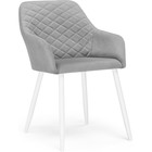 Стул на металлокаркасе Стив металл/велюр, белый/серый 52x68x81 см 10509462