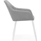 Стул на металлокаркасе Стив металл/велюр, белый/серый 52x68x81 см 10509462