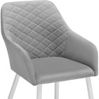 Стул на металлокаркасе Стив металл/велюр, белый/серый 52x68x81 см 10509462