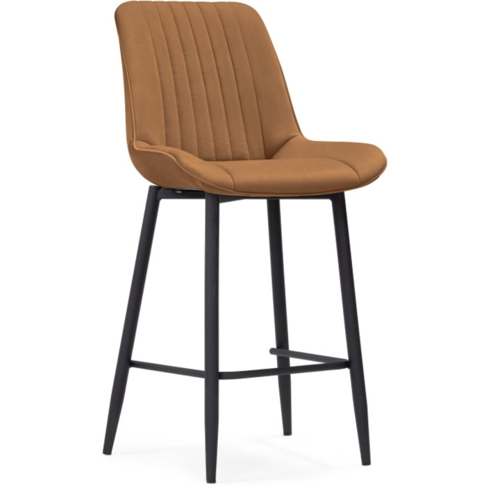 Стул барный Седа К металл/велюр, черный/кирпичный 49x57x102 см - Фото 1