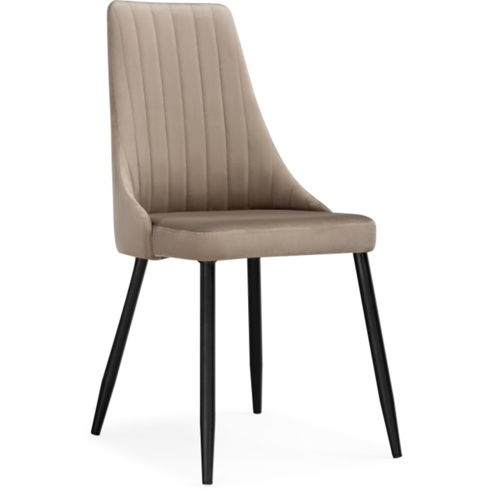 Стул на металлокаркасе «Кора», 490×600×950 мм, металл/велюр, цвет черный/бежевый - Фото 1