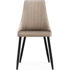Стул на металлокаркасе Кора металл/велюр, черный/бежевый 49x60x95 см 10509479