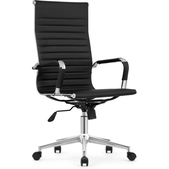 Кресло компьютерное Reus pu, 550×670×1070 мм, металл/экокожа, цвет хром/чёрный - Фото 1