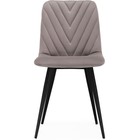 Стул на металлокаркасе Ральф металл/велюр, черный/латте 44x53x83 см 10509488