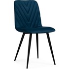Стул на металлокаркасе Ральф металл/велюр, черный/синий 44x53x83 см 10509494