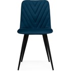 Стул на металлокаркасе Ральф металл/велюр, черный/синий 44x53x83 см 10509494
