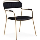 Стул на металлокаркасе Aspen металл/велюр, золотой/черный 60x65x86 см 10509504