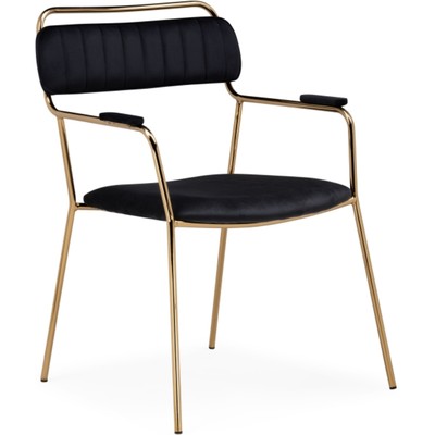 Стул на металлокаркасе Aspen металл/велюр, золотой/черный 60x65x86 см