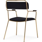 Стул на металлокаркасе Aspen металл/велюр, золотой/черный 60x65x86 см 10509504