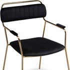 Стул на металлокаркасе Aspen металл/велюр, золотой/черный 60x65x86 см 10509504