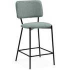 Стул барный Reparo металл/ткань букле, черный/оливковый 48x48x94 см 10509516