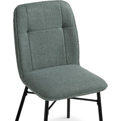 Стул на металлокаркасе Denis, 460×590×870 мм, букле, цвет чёрный/оливковый