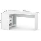 Компьютерный стол СПм-25 левый, ЛДСП, белый 81x145x74 см - фото 121575322