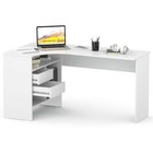 Компьютерный стол СПм-25 левый, ЛДСП, белый 81x145x74 см - фото 121575323
