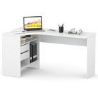 Компьютерный стол СПм-25 левый, ЛДСП, белый 81x145x74 см - фото 121575324