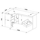 Компьютерный стол СПм-25 левый, ЛДСП, белый 81x145x74 см - фото 121575325