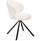 Стул на металлокаркасе Solomon крутящийся, металл/ткань букле, черный/белый 67x67x80 см 10509605