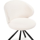 Стул на металлокаркасе Solomon крутящийся, металл/ткань букле, черный/белый 67x67x80 см 10509605